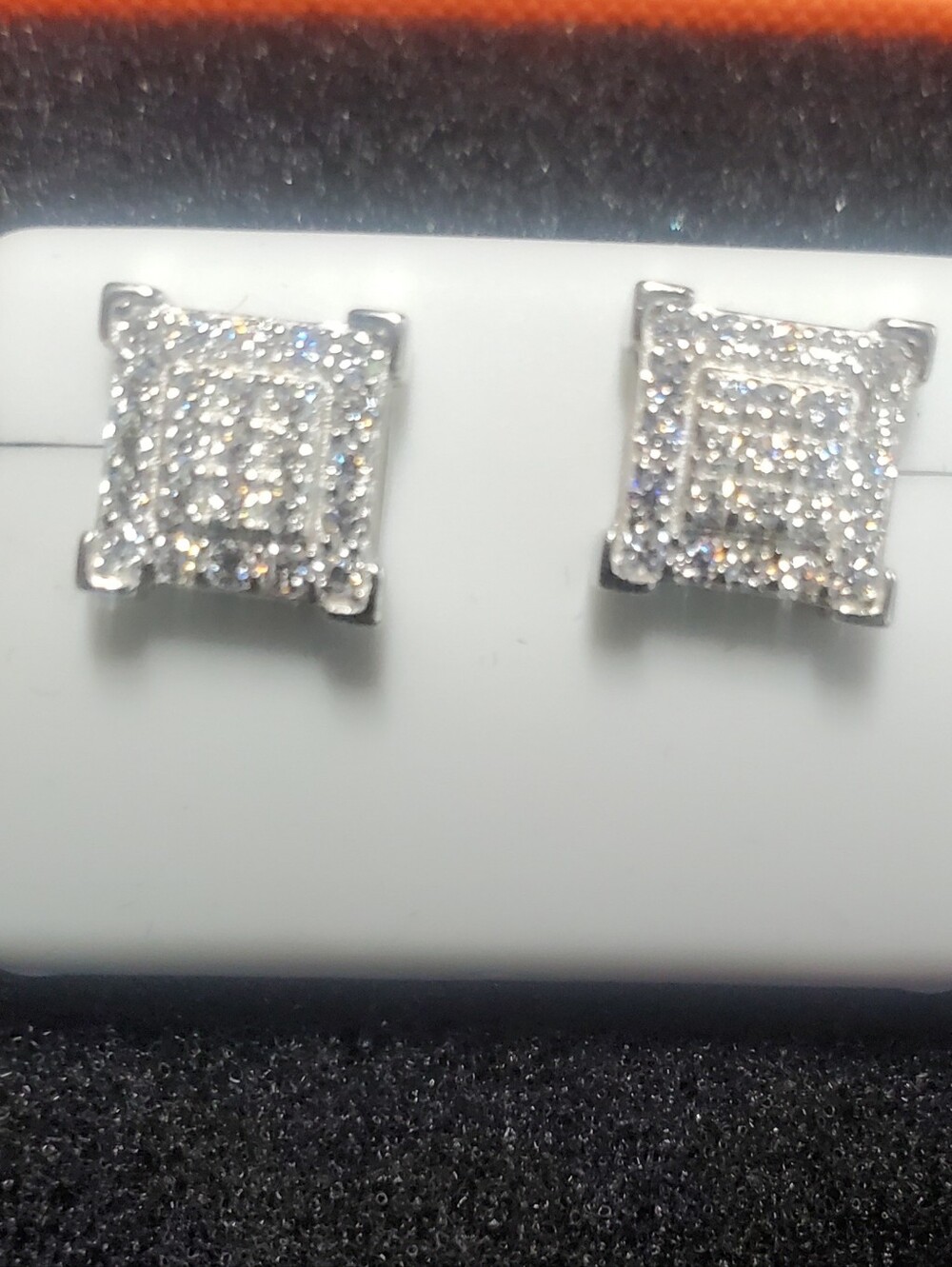 Sterling Silver 925 1Ct VVS1 Iced Out Double Halo Moissonite Earrings Screwback